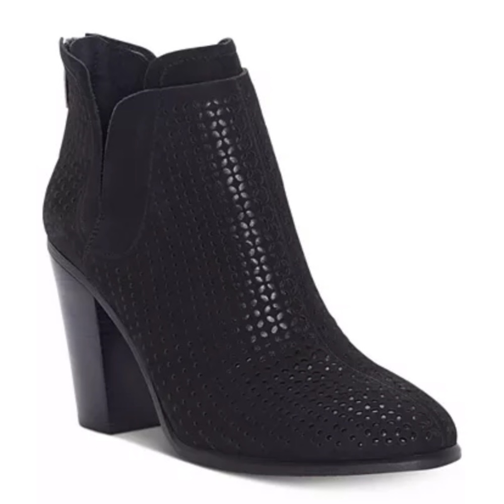 Vince Camuto Farrier Perforated Black Booties